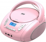 Kaasaskantav CD m&auml;ngija lastele - raadio CD Boombox Bluetooth, FM raadio, USB sisend & AUX port & k&otilde;rvaklapipesa, CD m&auml;ngija koju v&otilde;i &otilde;ue (roosa)