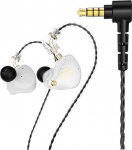FEDAI DX2 In-Ear Monitor k&otilde;rvaklapid, Superior Sound Wired K&otilde;rvaklapid d&uuml;naamilise Dual Driver, Professional Sound Isolating k&otilde;rvaklapid lauljad / trummarid / muusikud C Pin Connector (valge, ilma mikrofonita)