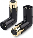 Cable Matters 2 Pack reguleeritav &otilde;ige nurga XLR adapter mees-naine mustas (XLR 90 kraadi adapter)