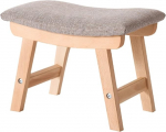 Change Shoe Foot Stool Padded Foot Rest Retro Wood Ottoman Dustproof Hall Table Linen Fabric Seat Chair Bench Cushion for Living Available Grey Heavy Duty 38X24X29 CM