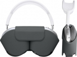 kwmobile &uuml;mbris &uuml;hildub Apple AirPods Max &uuml;mbrisega - Pehme k&otilde;rvaklappide kott - Puhkerežiimiga &uuml;hilduv - Pol&uuml;estrist &uuml;mbris - tumedas slaadi toonis &uuml;mbris