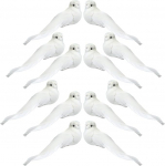 12 kardinali ornamenti koos klambritega, sulgede kunstlikud tuvid lindude j&otilde;ulupuu ornament Bright False Cardinal Crafts jaoks p&auml;rg garland (valge tuvid, 5.1 tolli)