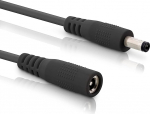 InLine - DC pikenduskaabel, universaalne toiteallika pikenduskaabel LED ribade, turvakaamerate, printerite, ruuterite, l&uuml;litite ja palju muu jaoks, DC pesa/liitmik 5,5 x 2,5 mm, must, 5 m