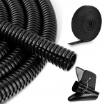 Kaablijuhtimise varrukad, 2.5M mustad PC-kaablijuhtimise varrukad, lemmikloomade n&auml;rimine kaabli kaitsja, kaabli korrastamine kontorile, koju, teleri toitejuhtmele koos juhtt&ouml;&ouml;riista ja nailonrihmaga, 1 pakk