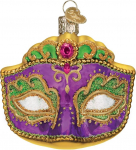 Old World Christmas 36241 Linnad, kohad ja vaatamisv&auml;&auml;rsused, klaasist puhutud kaunistused j&otilde;ulupuu jaoks, karneval, mask, 3 x 3 x 2,5 cm.