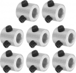 sourcing map 8 Pcs Screw Neck Set 4mm Bore Aluminum Alloy Shaft Collars 8mm OD 8mm Width Axle Boot for Linear Rod Shaft Guide
