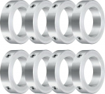 QUARKZMAN Set of 8 Screw Clamping Rings 30 mm Bore, Aluminium Shaft Clamping Rings, 45 mm OD and 11.5 mm Thick, Set Screw Clamping Ring, Stop Clamping Ring for Linear Rod Shaft Guide