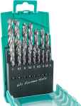 ENT 09216 16-osaline HSS-G puidupuuride komplekt Plus s&uuml;gavate aukude spiraaliga l&auml;bim&otilde;&otilde;duga 3-10,5 mm 0,5 mm sammudega
