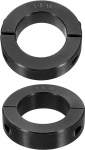 QUARKZMAN Pack of 2 Double Split Shaft Collar for 1-5/16 Inch Shaft, Two Piece Clamping Collar, 2-1/8 Inch Outer Diameter, 9/16 Inch Width, Black Oxide Steel Lock Collar Clamp, Set Screw Style