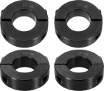 sourcing map 4 x doppelt geteilte Schaftmanschette f&uuml;r 13/16 Zoll Schaft, zweiteiliger Klemmkragen, 3,8 cm Au&szlig;endurchmesser, 1,27 cm Breite, Schwarzoxid-Stahlschlossklemme, Stellschrauben-Stil