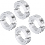 sourcing map 4 x Double Split Clamp for 1" Shank Two Piece Clamp Collar 1-3/8" OD 1/2" Thickness Aluminum Alloy Screw Clamp