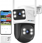 GENBOLT 4G LTE Outdoor Surveillance Camera with SIM Card, Double Lens PoE Camera, Wired Outdoor Without WiFi, CCTV 24/7 Recording Surveillance IP Camera with Humanoid Tracking