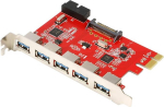 KALEA-INFORMATIQUE PCI Express PCIe USB 3.0 kontrollerkaart 5 v&auml;lise 5G pordi ja 2 sisemise pordi USB3 pordiga 19 punkti