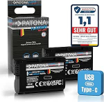 PATONA 2 x Platinum EN-EL15C aku 2600 mAh USB-C &Uuml;hildub Nikon 1 V1 D7000 D7100 D7200 D7500 D500 D600 D610 D750 D780 D800 D810 D850 Z5 Z5II Z6 II III III Z7 Z7II Z8 ZF EN-EL15 EN-EL15b