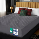 Utopia Bedding Tepitud madratsikaitse 160 x 200 cm, paigaldatud madratsipealne, s&uuml;gav tasku madratsikattevaip venib kuni 30 cm (Hall)