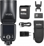 Godox V100C 2.4G traadita kaamera v&auml;lk 100W &uuml;mmarguse peaga Speedlite 1/8000s 2980mAh aku sisseehitatud LED reguleerimise lamp koos eemaldatava alusv&auml;lguga + 24 tk v&auml;lklambi geelid Canon EOS kaameratele