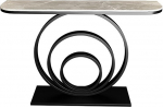 IBOWZ Stiilne kaasaegne kuldne sissep&auml;&auml;sulaud - geomeetrilise metallist alusega konsool koridori ja elutuppa 80cm valge diivanilaud - ideaalne aksessuaar kodukaunistuseks