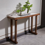 Console Table im Landhausstil, Schmaler Konsolentisch Stabil f&uuml;r Wohnzimmer und Flur (120cm/47.2in)