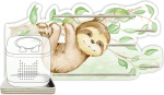 Farbklecks-Collection Sloth Music Box riiul, seinariiul kuni 20 kuulamisfiguuri jaoks, m&otilde;&otilde;tmed 48 x 24 cm, spetsiaalse hoiukambriga, &uuml;hildub Toniebox 2'ga, k&auml;sitsi valmistatud Saksamaal