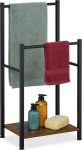 Relaxdays r&auml;tikuhoidja, riiul, 2 riba, HBD: 80 x 40 x 28 cm, t&ouml;&ouml;stuslik, seisev r&auml;tikuhoidja, pruun/must