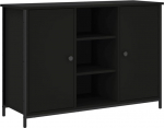 vidaXL Sideboard, kapp, kus on palju hoiuruumi, Highboard elutoa kapp reguleeritavate jalgadega, kapp Sideboard, k&uuml;lgkapp, mustast puidust materjalist.