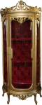 Casa-Padrino Baroque Vitriinkapp kuldne/Bordeaux K 205 cm, B 86 cm - Vitriinkapp - elutoa kabinet Klaasikapp - Antiikne v&auml;limus