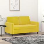 LAPOOH 359438 2-kohaline diivan, kollane, 120 cm, Samet, Lounge diivan, Diivanid ja diivanid, Relax diivan, Diivan elutuppa