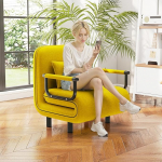 Fabulcozy &uuml;hekohaline kokkupandav tugitool t&auml;iskasvanute diivanvoodi diivanvoodi 4 in 1 Suurep&auml;rane mugavuspadi k&auml;etoed metallist 60 x 68 x 85 cm Lemon Yellow