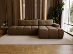 GRAINGOLD Montero L nurgadiivan Modern voodifunktsiooniga, 280 x 177 cm, L-kujuline diivan, diivanvoodi elutuppa, Boucl&eacute; kangas, 3-kohaline nurgadiivan, nurgadiivan voodikastiga (pruun, paremal)