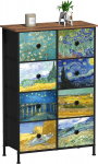 VEDECASA kitsas kapp magamistuppa, k&otilde;rge kapp 8 sahtliga, Van Gogh sahtlisseade lastetuppa, elutuppa, esikusse, magamistuppa, kontorisse, metallraam, puidust &uuml;lemine osa, kangas