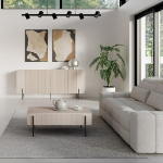 Lomadox Wohnzimmer Set Kaschmir mit Rillenfront modern mit Couchtisch und Sideboard, 2-teilig