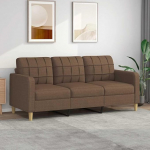 3-Sitzer Diivan Braun 180 cm Stoff Couch mit Ausgezeichneten Platz zum Plaudern und Fernsehen
