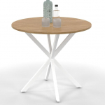 IDMarket - Table &agrave; Manger Ronde ALIX 2-4 persons pied araign&eacute;e Bois et White 80 cm