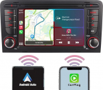 Autoraadio Audi A3 S3 RS3 2003-2012 &uuml;hildub traadita CarPlay Android autoga, 7-tolline puuteekraaniga autovastuv&otilde;tja AM/FM/Bluetooth/USB