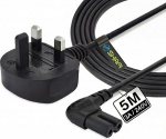 SHAFI Joonis 8 toitekaabel 5M2 Pin 90 kraadi nurga IEC C7 universaalne UK pistik toitekaabel &uuml;hilduv Joonis 8 kaabel PS5, Xbox Series X, Smart LED TV, Samsung TV, LG TV, Sony TV jaoks