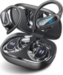 TRAUSI Kabellose Bluetooth-Kopfh&ouml;rer, Bluetooth 5.3-Stereo-Over-Ear-Kopfh&ouml;rer, Mikrofon mit Ger&auml;uschunterdr&uuml;ckung, IPX7 wasserdichtes Headset f&uuml;r Workout/Laufen, Tintenschwarz
