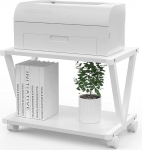VEDECASA Desktop Printer Stand 2-tasandiline laua all olev puidust printeri riiul Rustic Industrial Farmhouse Wood Storage Buvech Shelf Table Organiser for Home Office Stylish Robust (White)