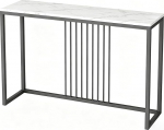 Konsolentisch mit Steinplattenplatte, Console Table mit Stabilem Gestell, Geeignet f&uuml;r Wohnzimmer und Flur(140x30x80CM/55x12x31IN)