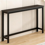 Konsolentisch Schmale Sofatisch Holz & Kohlenstoffstahl Rahmen schwarz, Konsole Eingang, Tische hinter Flur/Foyer f&uuml;r kleine R&auml;ume(39.4x5.9x39.4in/100x15x100cm)