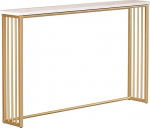 Goldener schmaler Diivan-Beistelltisch, 76,2 cm k&otilde;rg, Konsole mit Stauraum, modern, hinter der Couch, Regal f&uuml;r Wohnzimmer und kleine R&auml;ume, 80 x 20 x 75 cm