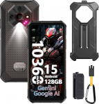 Ulefone Armor X16 v&auml;ljas mobiiltelefon Android 15, 12GB + 128GB/SD-2TB 10360mAh, IP68/IP69K v&auml;ljas nutitelefon, 6.56 tolli 48MP + 20MP taskulambiga, Octa-Dome disain/5GHz Wi-Fi/3 kaardipesa/NFC/OTG