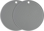 Placemats Anti-scald Silicone Table Protector, Round Black Placemats, Placemats sobivad k&ouml;&ouml;ki, s&ouml;&ouml;gituppa, talumajapidamisse, kodukaunistuseks Kangas Pad