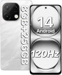 UMIDIGI mobiiltelefon Android 14, 8 (4+4) + 256GB/1TB TF nutitelefon ilma lepinguta, 120Hz 6,8-tolline HD+ nutitelefon, Bluetooth 5.2, 5000mAh, Octa Core, 4G Dual SIM/Face ID/Fingerprint/13MP/GPS/OTG M&auml;rkus