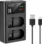 K&F Concept EN-EL15/EN-EL15a/EN-EL15b Dual Slot Camera Battery Charger, Micro USB and Type-C Port Fast Charger for Nikon D7000, D7100, D7200, D750, D850, D810, D800, D800E, D750, D610, D600, D5000&hellip;&hellip;10