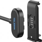 TELESIN magnetiline k&uuml;lgkate koos laadimisklapi ja toitejuhtme komplektiga GoPro Hero 13, Hero 12, Hero 11, Hero 10, Hero 9 Contacto vee- ja lumekindla laadimiskinnitusega GoPro tarvikutele