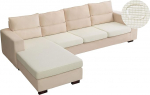 Wasserabweisende, L-f&ouml;rmige Couchbez&uuml;ge, 4 St&uuml;ck, Sofa-Sitzkissen-Schonbez&uuml;ge, Stretch, separater Bezug f&uuml;r Chaiselongue, f&uuml;r linke und rechte Sektionalcouch f&uuml;r Haustiere (3-Sitzer + Chaisela