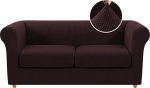 3-teiliges Sofabezug-Set f&uuml;r Chesterfield-Zweisitzer-Sofas mit 2 Kissen, Stretch-Jacquard-Schonbezug (Unterseite + 2 Sitzbez&uuml;ge), dicker, haustierfreundlicher Stoff, einfach zu installieren