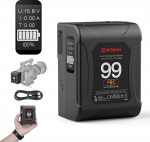V Mount aku, Moman Power 99 Pro v&auml;ike V-Lock aku 99 Wh / 6875 mAh D-TAP / USB-C/A v&auml;ljundiga 200 W 15 A t&otilde;mbega, esimene OLED aja n&auml;iduga videokaamera BMPCC kaamera s&uuml;learvuti, V-Mount aku Mini