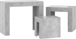 Homgoday 3x Nesting of Tables, Puidust nesting kohvilaud, diivan aktsent End Side Nest of Table Nightstand Set, Living Room Bedroom Furniture Diivan Storage Table Betoon Hall Engineered Wood