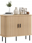HOMCOM Mid-Century Modern Sideboard Storage Cabinet Lambour l&uuml;kanduksed, k&ouml;&ouml;gikapp terasjalgadega, tammepuust